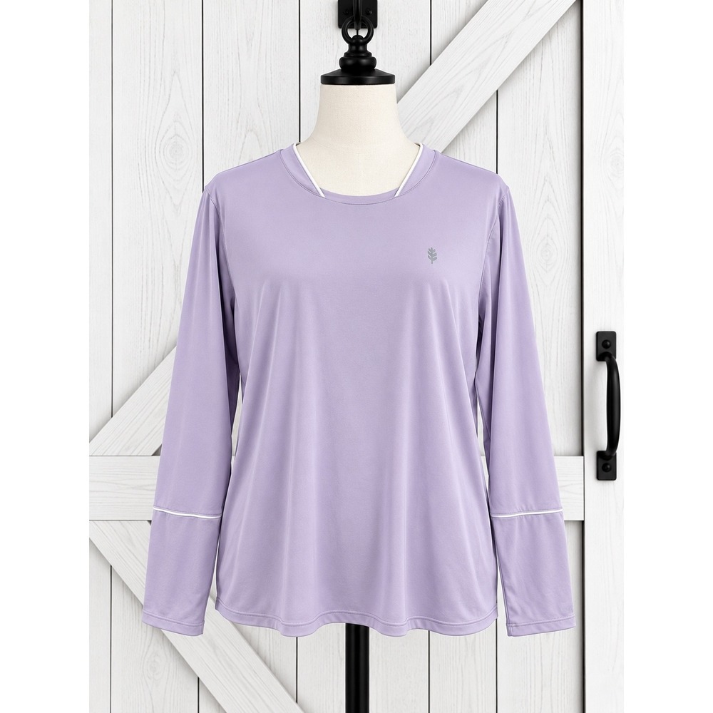 Coolibar Match Point L/S Tee Top Size XXL 2X Purple UPF 50+ Sun Protection
